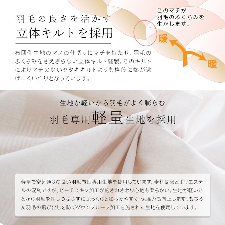 Amazon｜ふとんの江崎 羽毛布団 ハンガリーホワイトダック90% 370dp